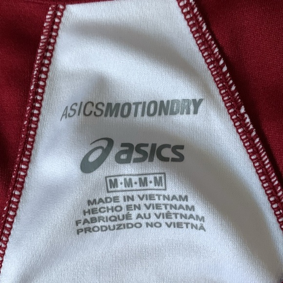 ASICS Mens Team Sweep Singlet, Cardinal/White, Size M. - Picture 4 of 7